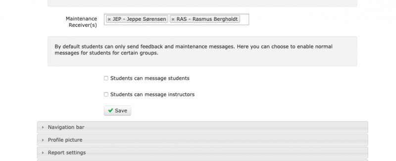 FlightLogger Message Center account settings