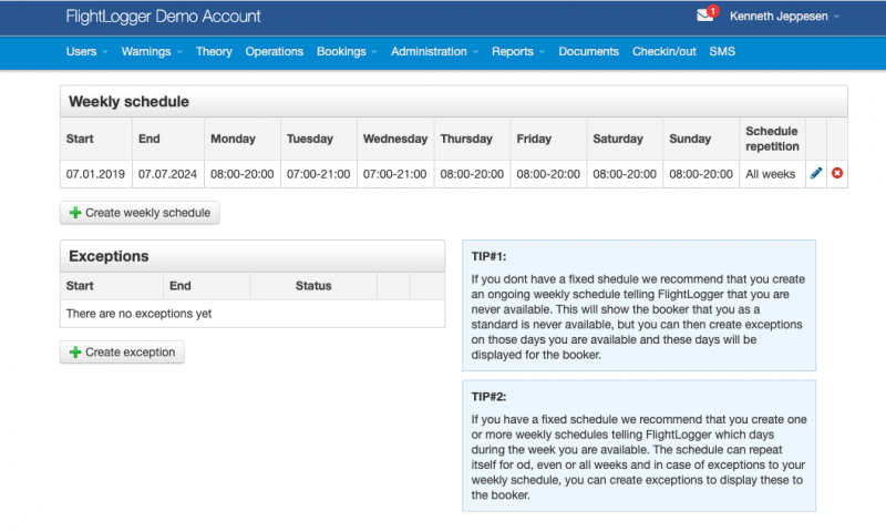 FlightLogger availabilities old