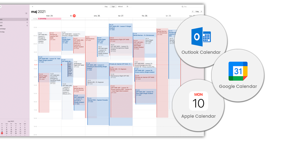 FlightLogger schedule calendar integration FlightLogger schedule calendar integration