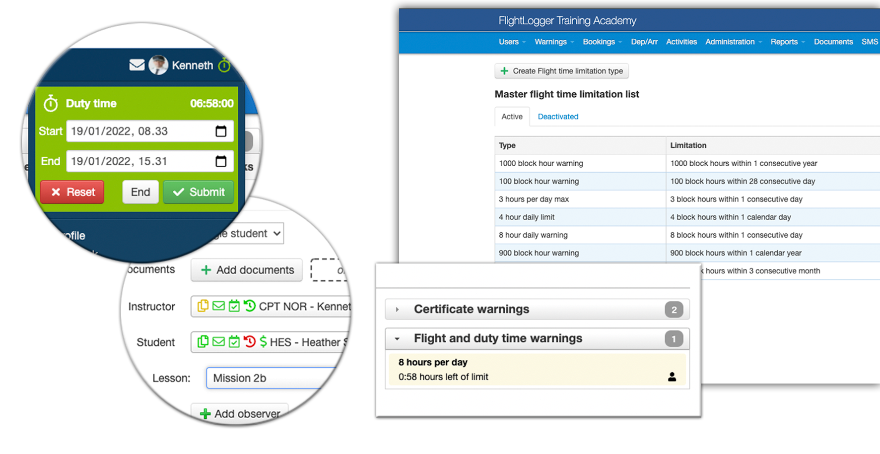 FlightLogger Flight Time Limitation Module FlightLogger Flight Time Limitation Module